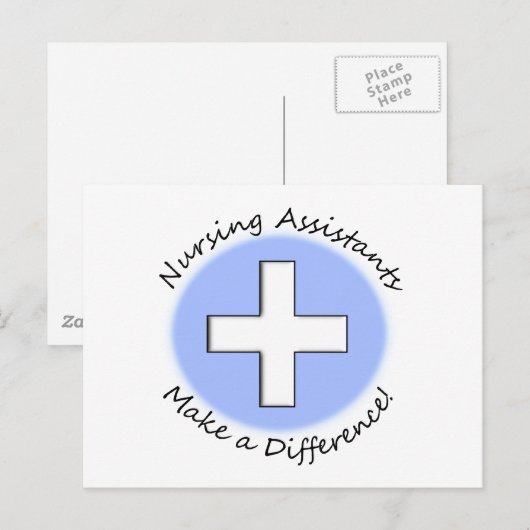 Verpleegassistent geeft "Making a Difference" Briefkaart (Voorkant / Achterkant)