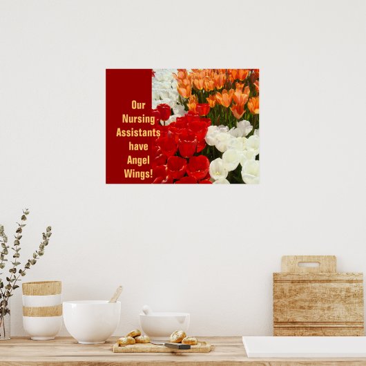 Verpleegassistenten hebben Angel Wings CNA Week Ev Poster (Keuken)