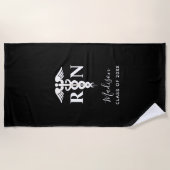 Verpleegbaar Afstuderen Medisch Zwart Wit Geperson Strandlaken (Voorkant)