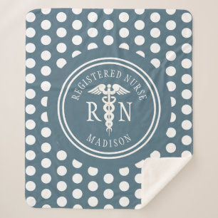 Verpleegbaar Afstuderen RN Stusty Blue Gepersonali Sherpa Deken