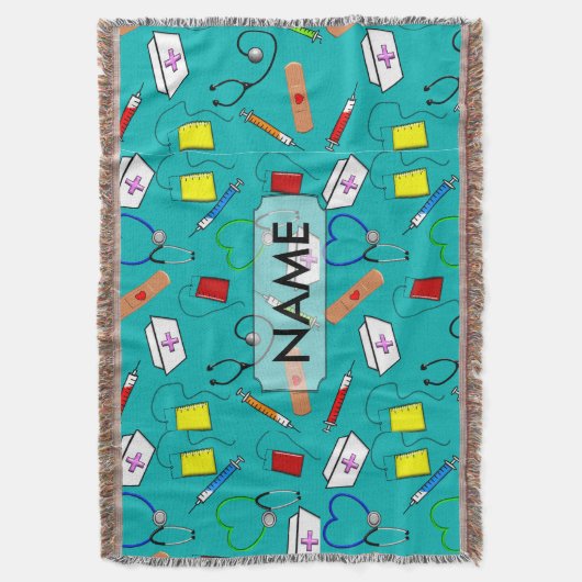 Verpleegbaar gereedschap Woven Blanket Blue Custim Deken (Voorkant Verticaal)