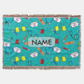 Verpleegbaar gereedschap Woven Blanket Blue Custim Deken (Voorkant)