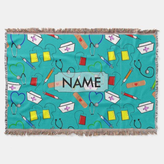 Verpleegbaar gereedschap Woven Blanket Blue Custim Deken (Voorkant)