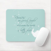 Verpleegdag met Dandelion die Blauwgroen blaast Muismat (Met muis)