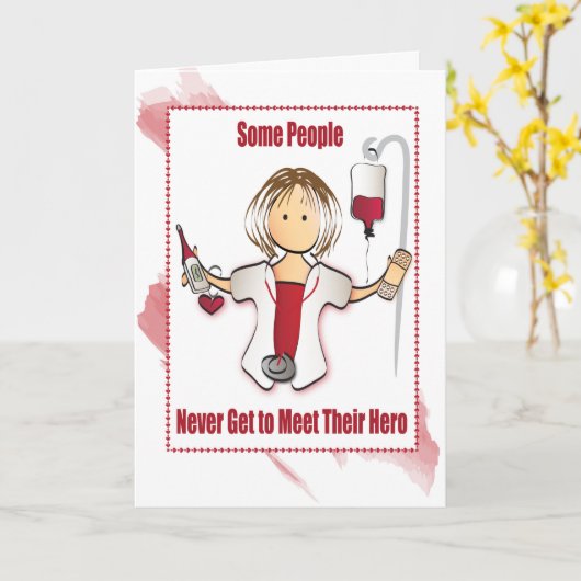 Verpleegdag Wenskaart Kaart (Gele Bloem)