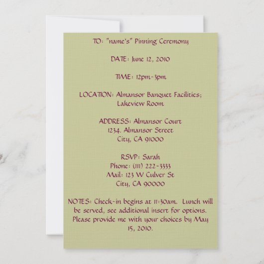 Verpleegdienst Kaart (Achterkant)