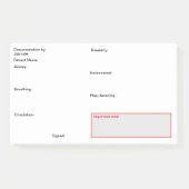 Verpleegdocumentatie na de operatie. post-it® notes (Voorkant)