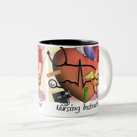 Verpleeginstructeur Bedankt cadeautjes Tweekleurige Koffiemok (Voorkant rechts)