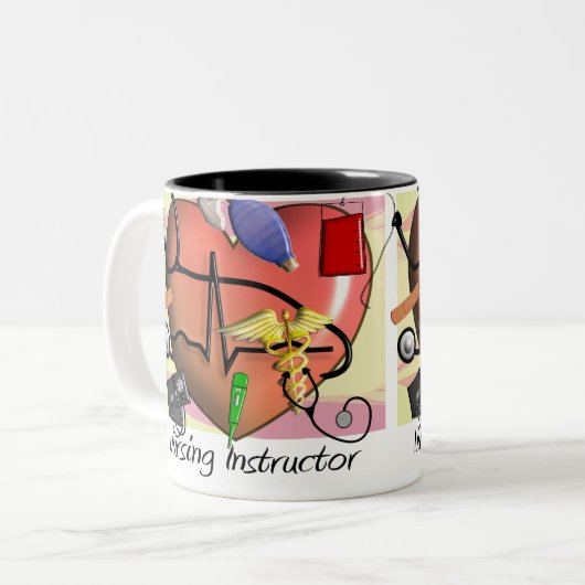 Verpleeginstructeur Bedankt cadeautjes Tweekleurige Koffiemok (Voorkant links)