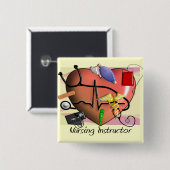 Verpleeginstructeur Bedankt cadeautjes Vierkante Button 5,1 Cm (Voorkant /achterkant)