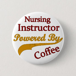 Verpleeginstructeur met koffie ronde button 5,7 cm