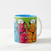 Verpleegkatten Tweekleurige Koffiemok (Voorkant rechts)