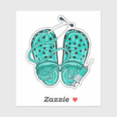 Verpleegklompen, stethoscoop en spuit waterdicht sticker (Vel)