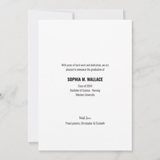 Verpleegkunde Bachelor of Science Afstuderen Foto  Aankondiging (Achterkant)