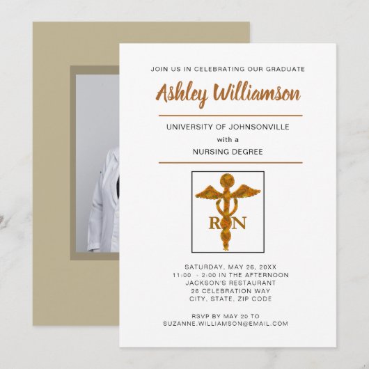 Verpleegkunde diploma Afstuderen Aankondigingssymb Aankondiging (Voorkant / Achterkant)