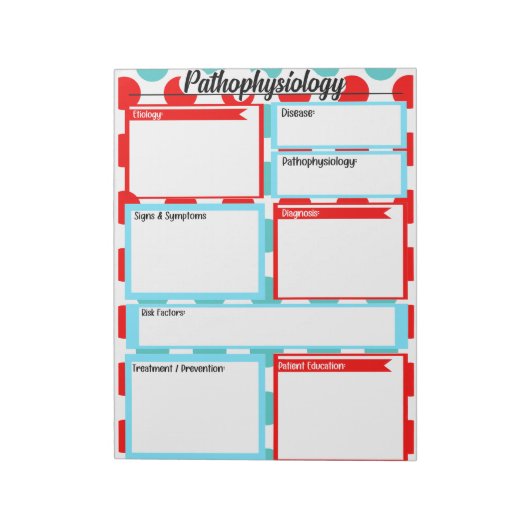 Verpleegkunde Documentatie Pathofysiologie Sjabloo Notitieblok (Linkerzijde)