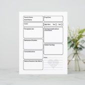 Verpleegkunde Farmacologie Blanco medicatie Sjablo (Staand voorkant)