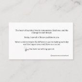 Verpleegkunde heeft iemand als jij nodig die een k contactkaartje (Achterkant)