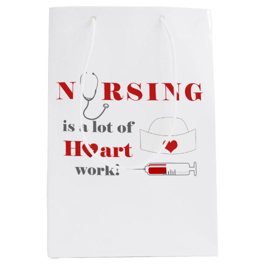 Verpleegkunde is een heleboel hartslag medium cadeauzakje (Voorkant)