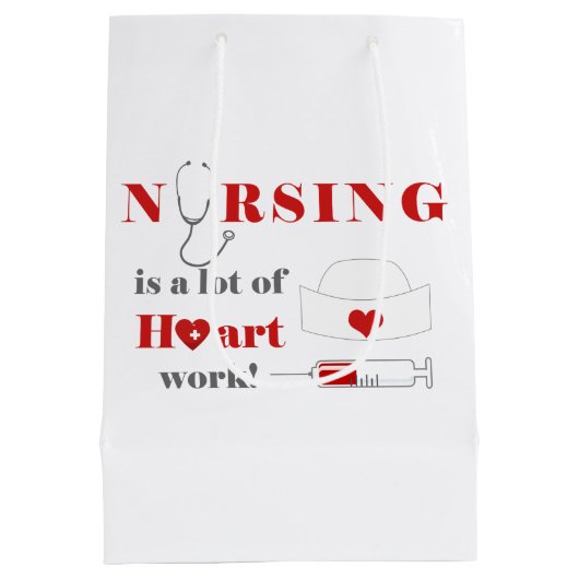 Verpleegkunde is een heleboel hartslag medium cadeauzakje (Achterkant)