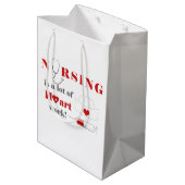 Verpleegkunde is een heleboel hartslag medium cadeauzakje (Achterkant Gekanteld)