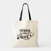 Verpleegkunde is een kunstwerk. tote bag (Achterkant)