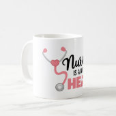 Verpleegkunde is een werk van de hartbeker zuster  koffiemok (Voorkant links)