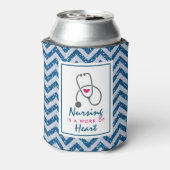 Verpleegkunde is een werk van het hart Gezegde met Blikjeskoeler (Blikje Achterkant)