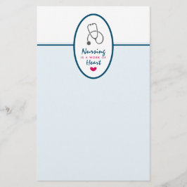 Verpleegkunde is een werk van het hart Gezegde met Briefpapier