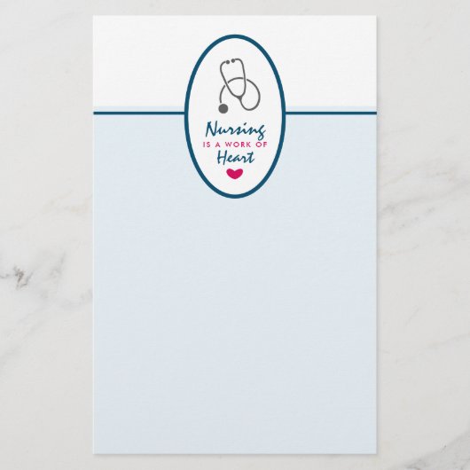 Verpleegkunde is een werk van het hart Gezegde met Briefpapier (Voorkant)