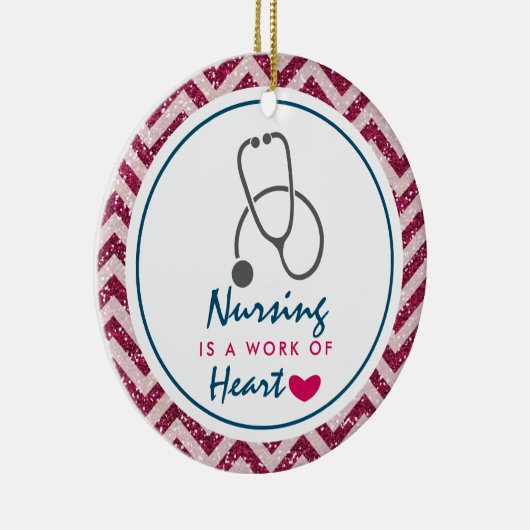 Verpleegkunde is een werk van het hart Gezegde met Keramisch Ornament (Rechts)