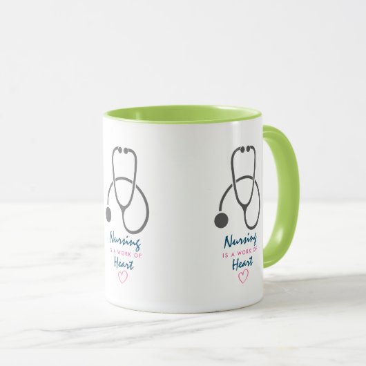 Verpleegkunde is een werk van het hart Gezegde met Mok (Voorkant rechts)