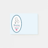 Verpleegkunde is een werk van het hart Gezegde met Post-it® Notes (Voorkant)