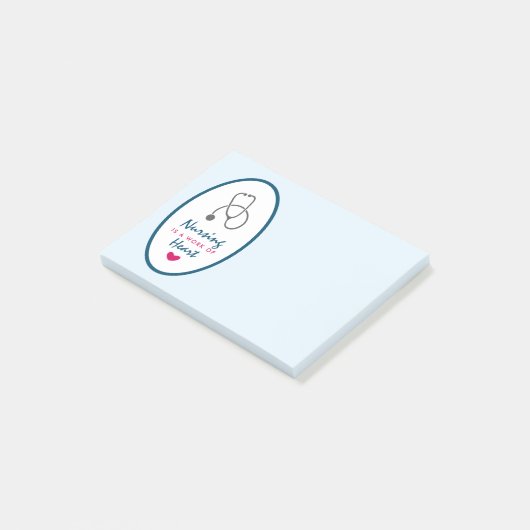 Verpleegkunde is een werk van het hart Gezegde met Post-it® Notes (Schuin)