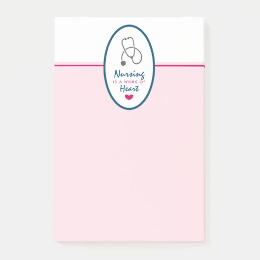 Verpleegkunde is een werk van het hart Gezegde met Post-it® Notes (Voorkant)