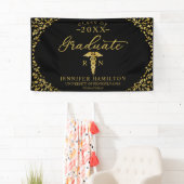 Verpleegkunde Medische School Black Gold Afstudere Spandoek (Insitu)