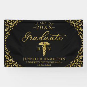 Verpleegkunde Medische School Black Gold Afstudere Spandoek