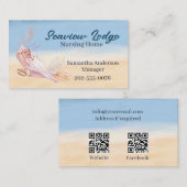 Verpleegkunde Medische Zorg QR Codes Seashell Beac Visitekaartje (Voorkant / Achterkant)