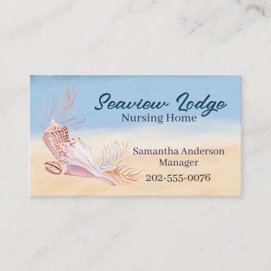 Verpleegkunde Medische Zorg QR Codes Seashell Beac Visitekaartje (Voorkant)