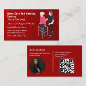 Verpleegkunde Oudere Zorgverlener Diensten Rood le Visitekaartje (Voorkant / Achterkant)