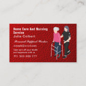 Verpleegkunde Oudere Zorgverlener Diensten Rood le Visitekaartje (Voorkant)
