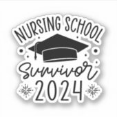 Verpleegkunde School Survivor 2024, Verpleegkundig Sticker (Voorkant)