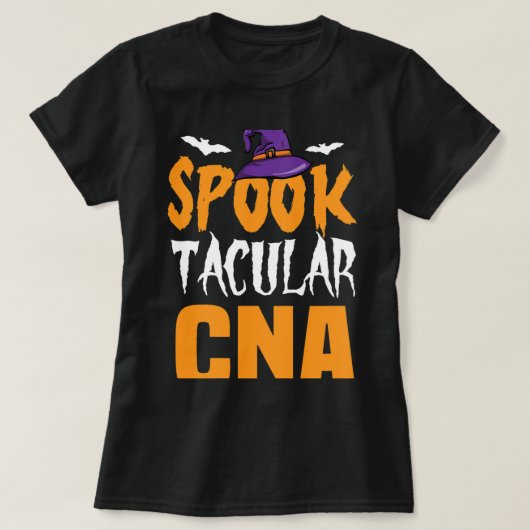 Verpleegkunde Spooktacular CNA Halloween Gecertifi T-shirt (Design voorkant)