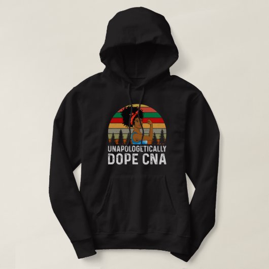 Verpleegkunde Unapologetisch Dope Black CNA Verple Hoodie (Design voorkant)