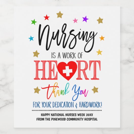 Verpleegkunde Wijn Etiket (Enkel label)