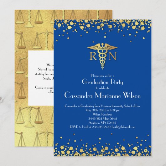 Verpleegkundeacademie: Blauw goud Kaart (Voorkant / Achterkant)