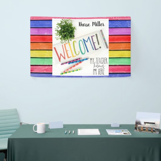 Verpleegkundedecor; WELKOM, Plant voor regenboogku Spandoek (Beurs)