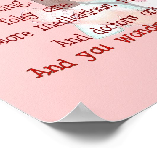 Verpleegkundegedicht (frameabel) "Ik ben gekant" Poster (Hoek)