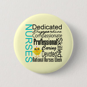 Verpleegkundeherkenning Collage - Week van de Nati Ronde Button 5,7 Cm