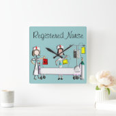 Verpleegkundeleclok "De Ziekenhuis" Vierkante Klok (Huis)